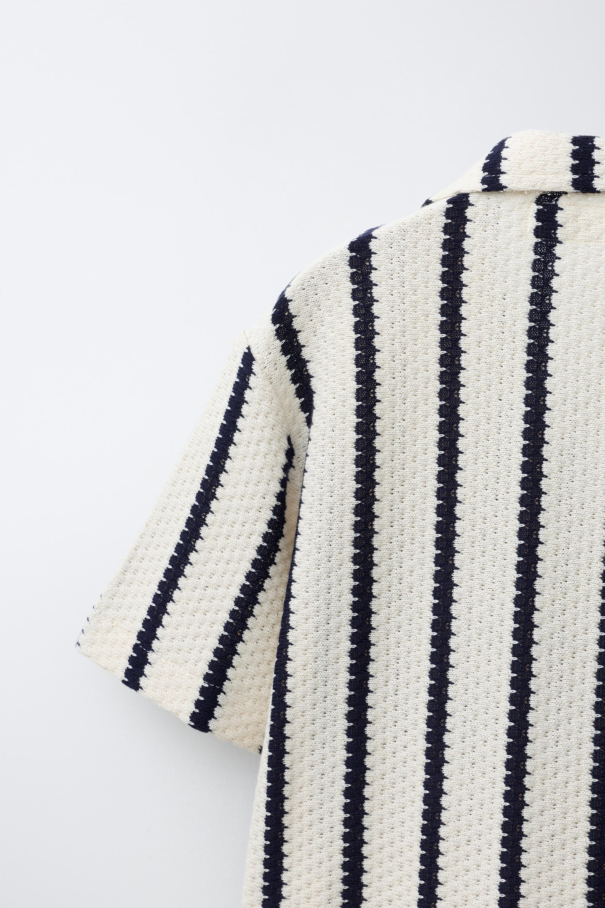 CHEMISE EN MAILLE CROCHET À RAYURES